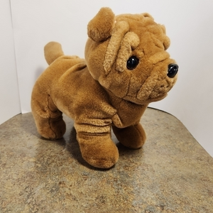 Dan Dee Collector’s Choice Plush Dog Bulldog‎ Brown Stuffed Wrinkles
